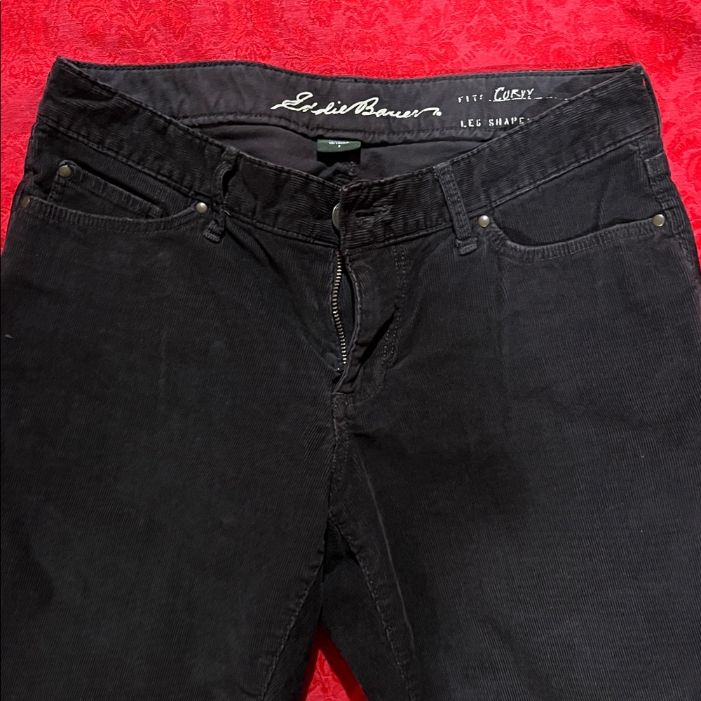 Eddie Bauer Curvy Bootcut Brown Corduroy Jeans Size 2 Women’s Stretch Mid-Rise